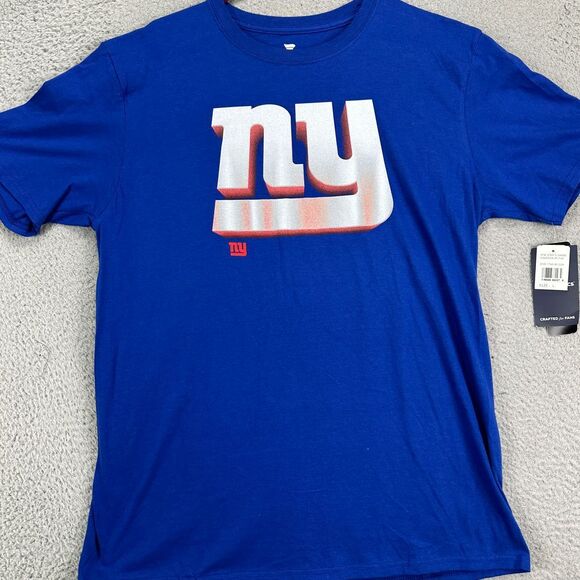 New York Giants T-Shirt Mens Large Blue Short Tee NFL Football Fanatics New